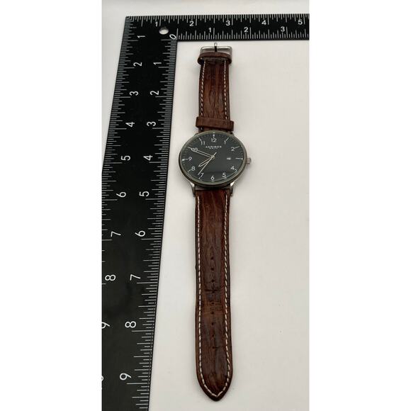 Men's Akribos XXIV Swiss Quartz Watch Date/ Time Adjustable Leather Band - Picture 11 of 11